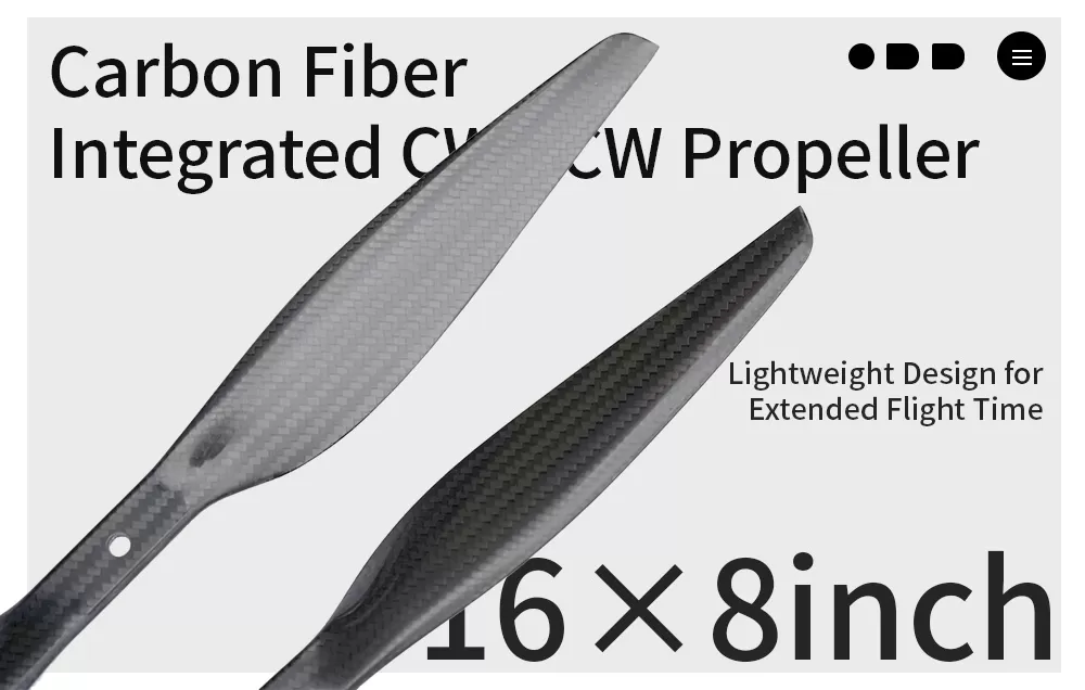 16x8 High Quality Carbon Fiber Integrated 2 blades Propeller