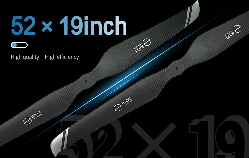 52x19 super strong Carbon Fiber 2 blade Integrated Propeller